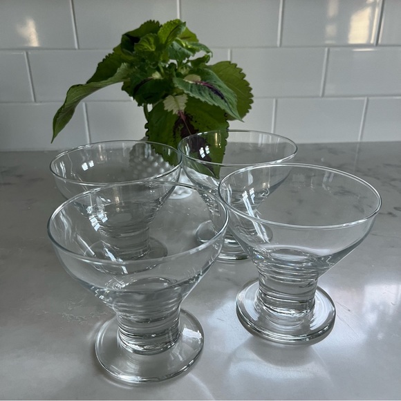 Crate & Barrel clear footed bowls. 4 total. EUC - Picture 3 of 4